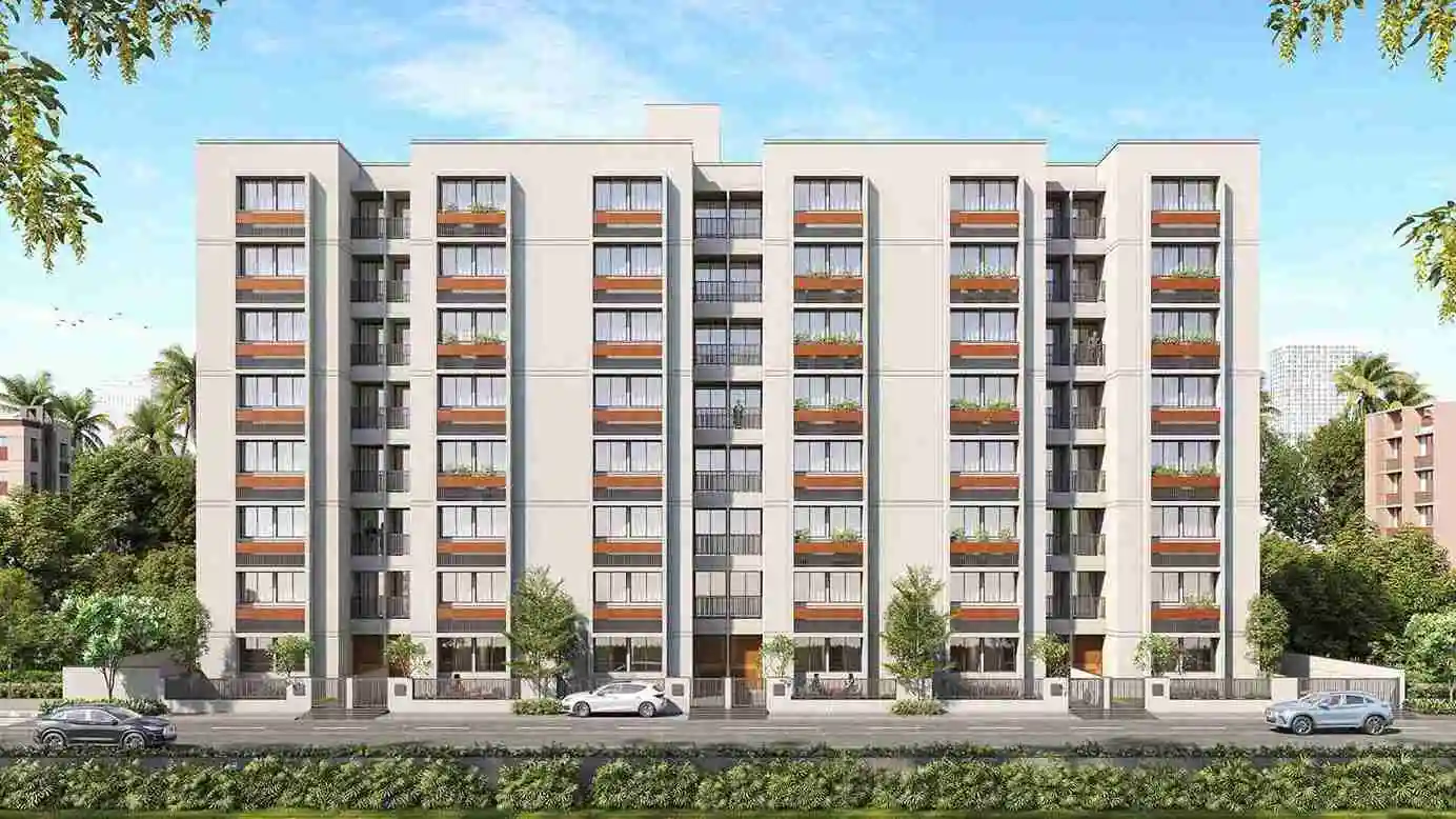 Daylight rendering of a residential facade
